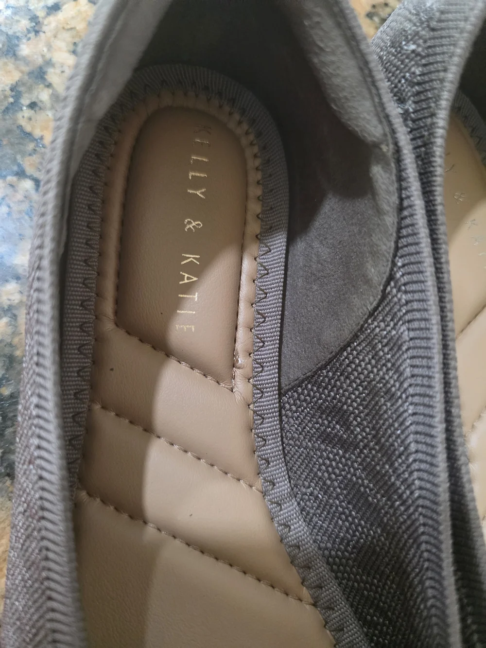 Kelly & Katie Taupe Knit Pointed-Toe Flats
